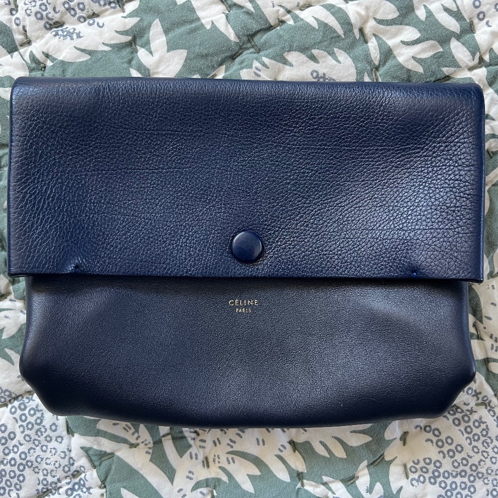 Old Celine Navy Clutch / Pouch